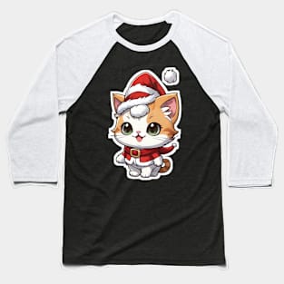 Cat Christmas Baseball T-Shirt